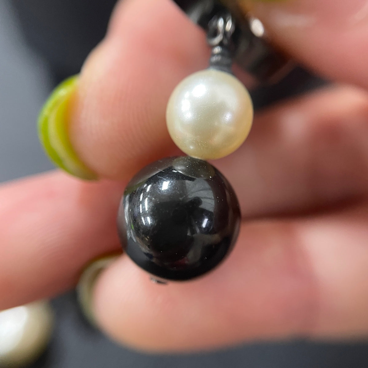 Chanel - Other - Dark-tone metal with imitation pearls and resin beads. - Multicolour