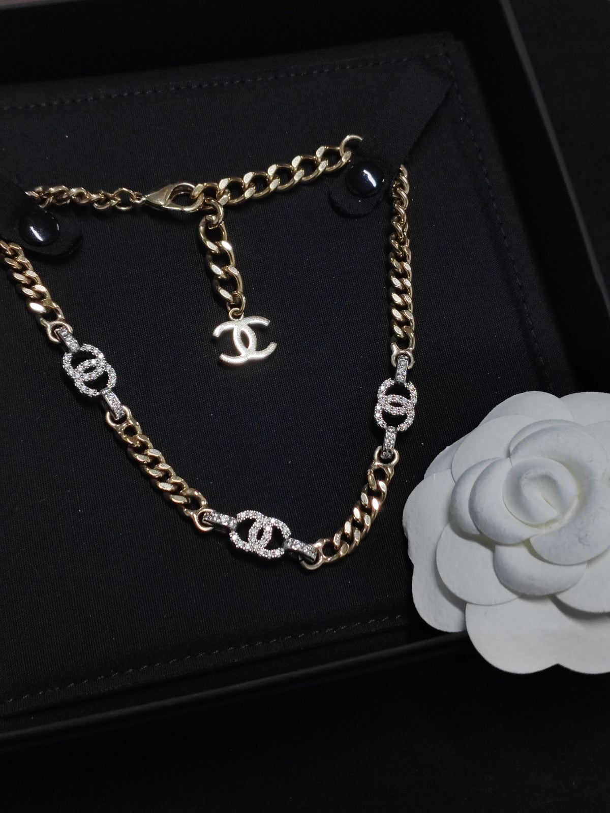 Chanel - Other - Gold-tone and silver-tone metal with clear crystal embellishments - Multicolour