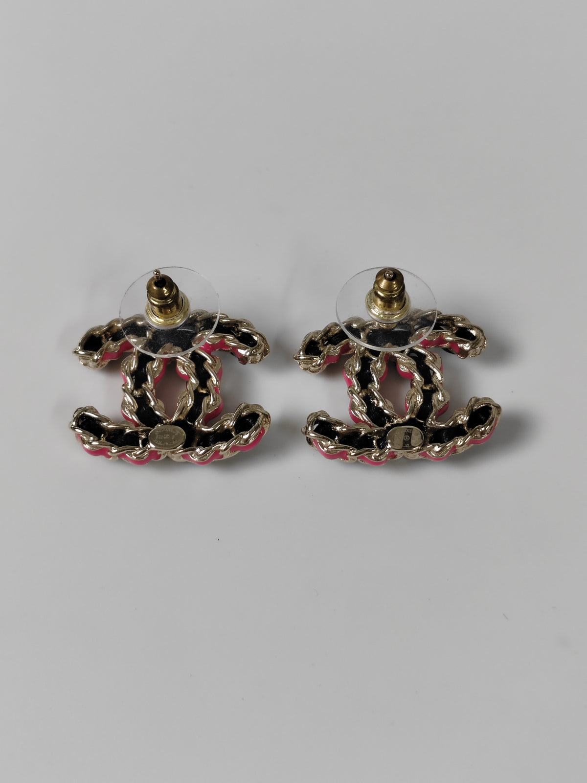 Chanel - Other - Gold-tone base metal with black and pink leather accents; precise alloy unspecified. - Multicolour