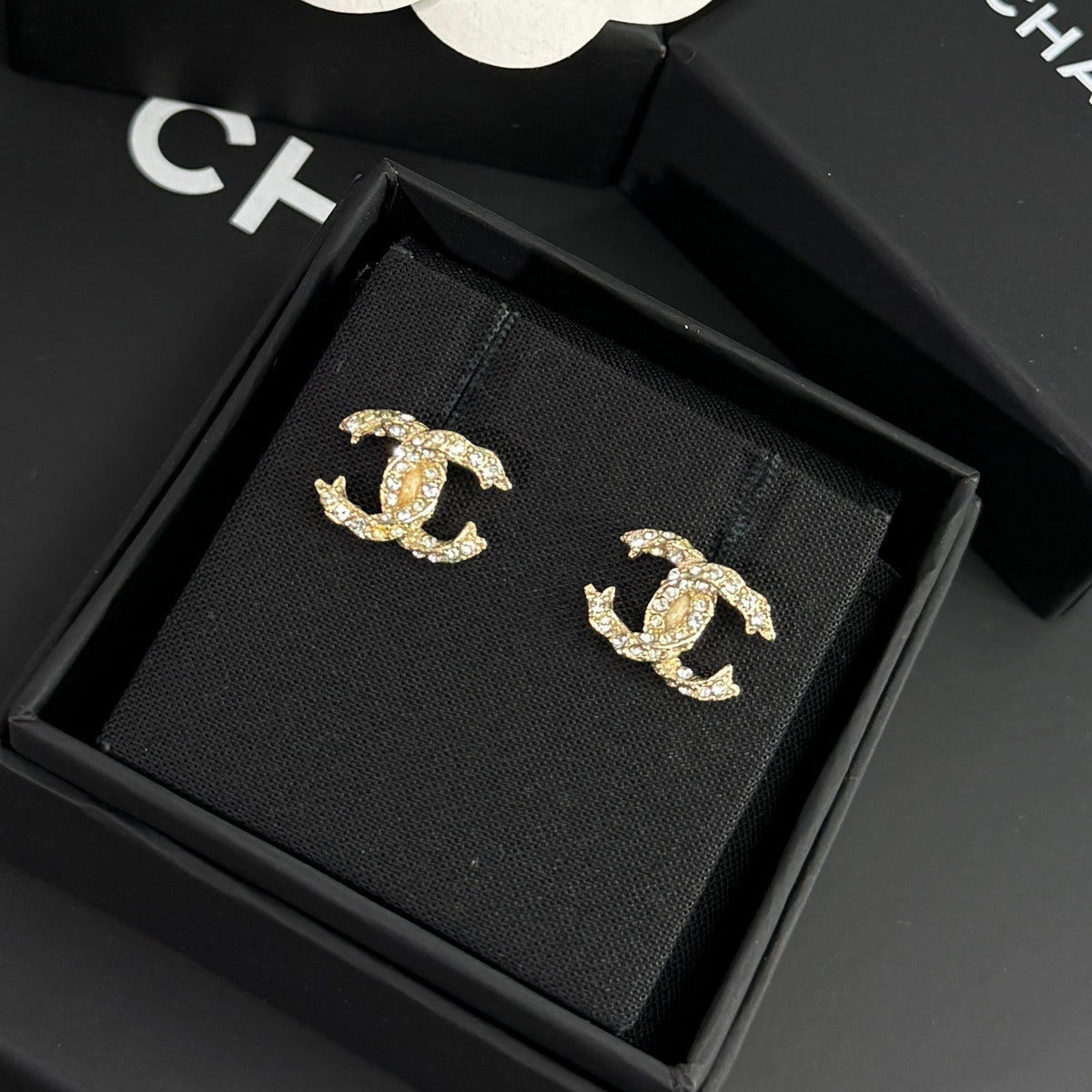 Chanel - Other - Gold-tone base metal with clear crystal embellishments - Gold