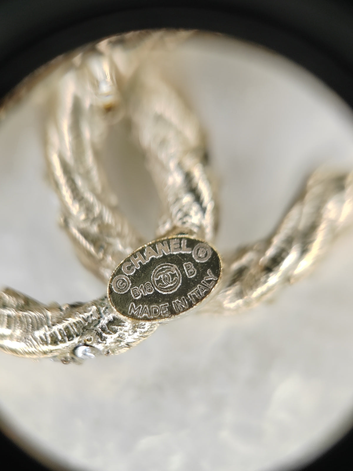 Chanel - Other - Gold-tone base metal with clear crystal embellishments. - Gold