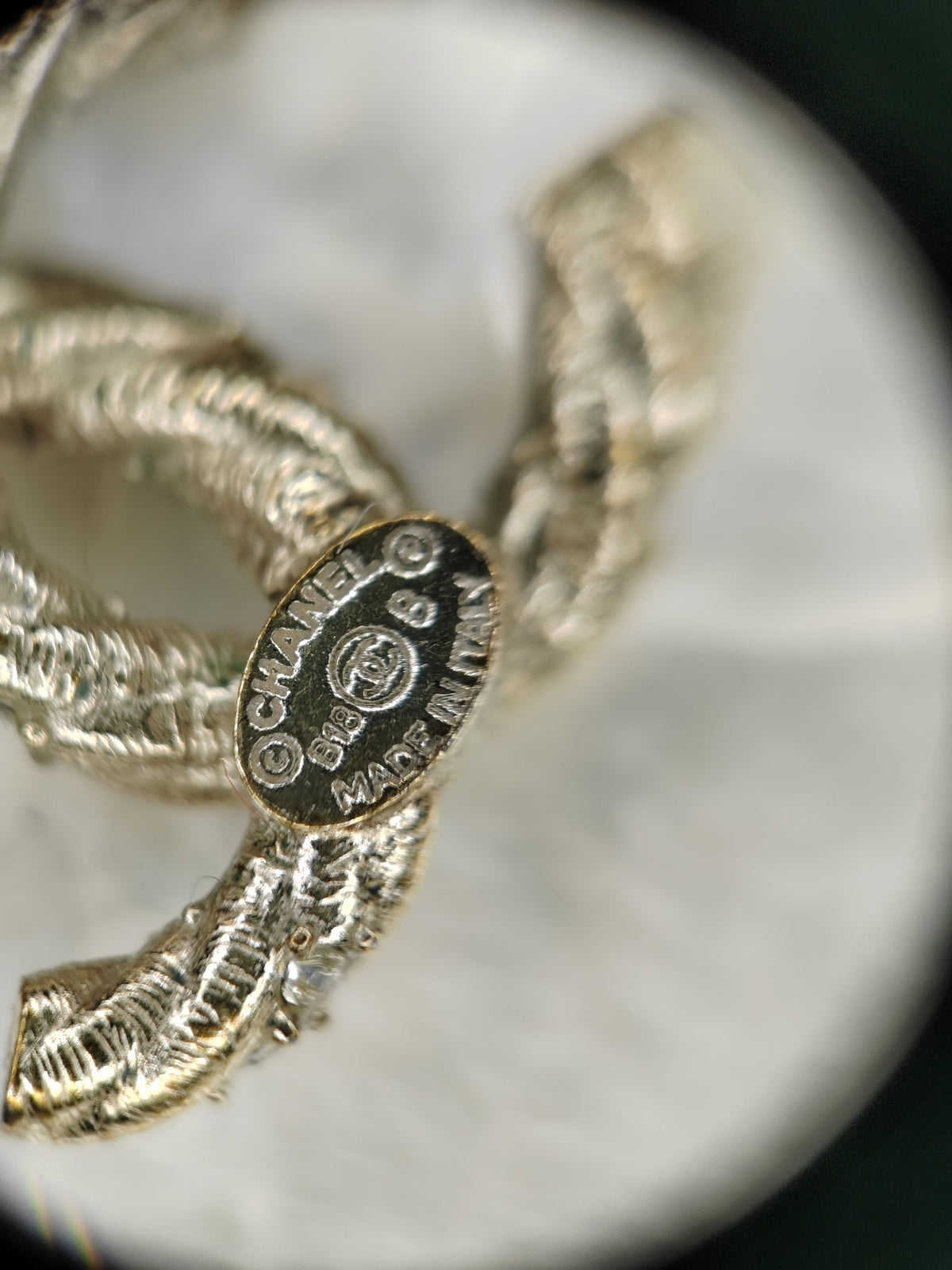 Chanel - Other - Gold-tone base metal with clear crystal embellishments. - Gold
