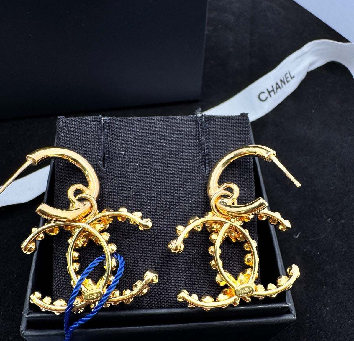Chanel - Other - Gold-tone base metal with clear rhinestone accents - Gold