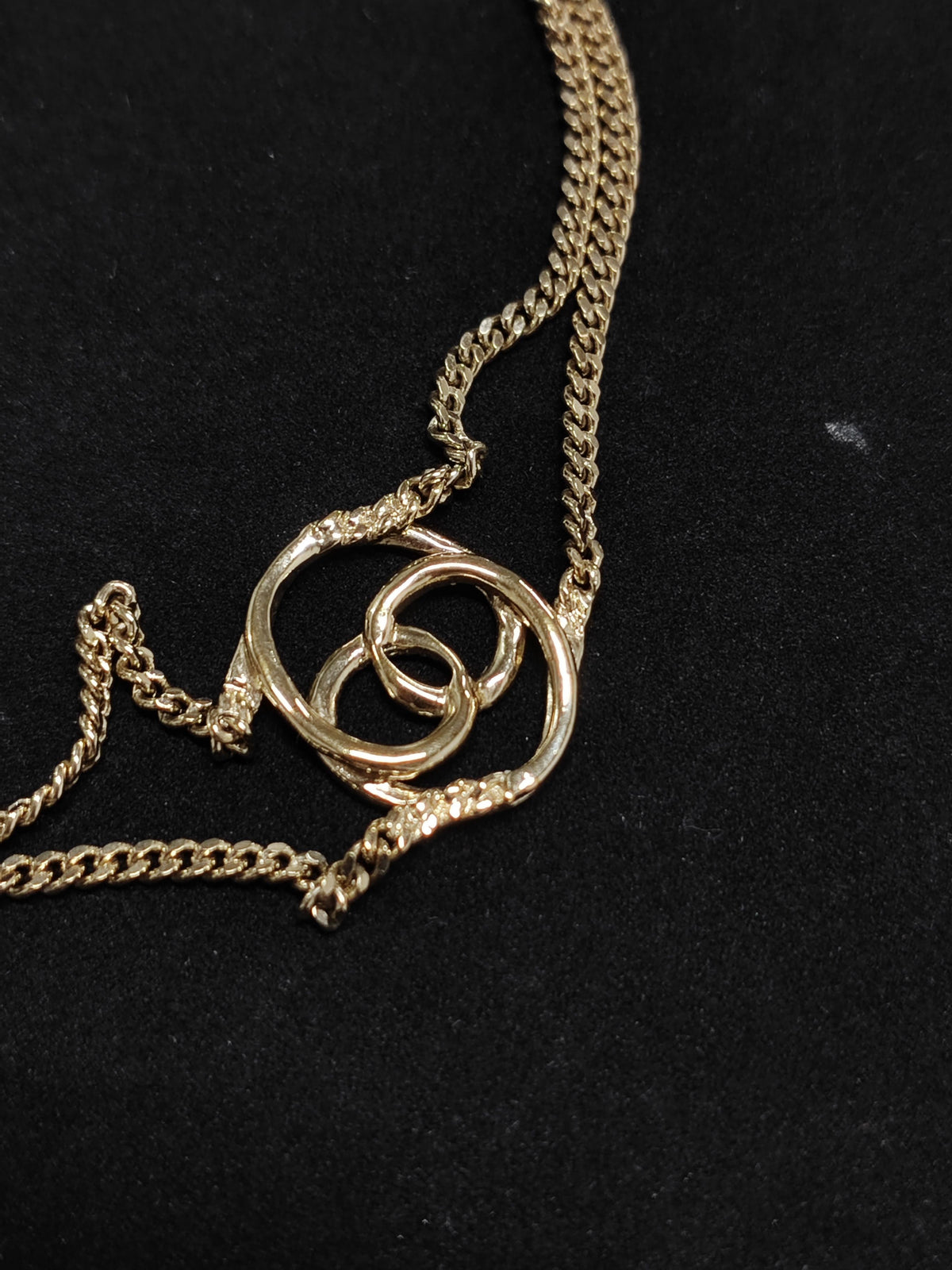 Chanel - Other - Gold-tone base metal with clear rhinestone embellishments. - Gold