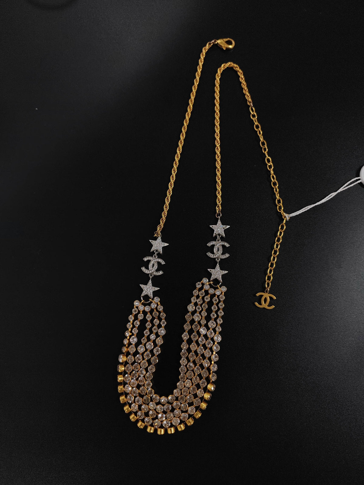 Chanel - Other - Gold-tone base metal with crystal embellishments. - Gold