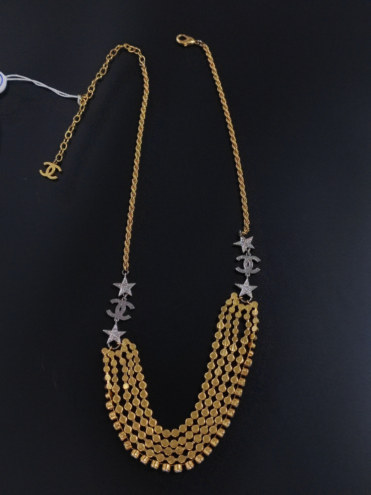 Chanel - Other - Gold-tone base metal with crystal embellishments. - Gold