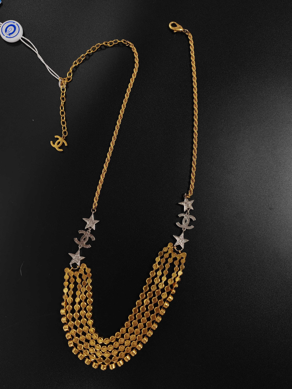Chanel - Other - Gold-tone base metal with crystal embellishments. - Gold