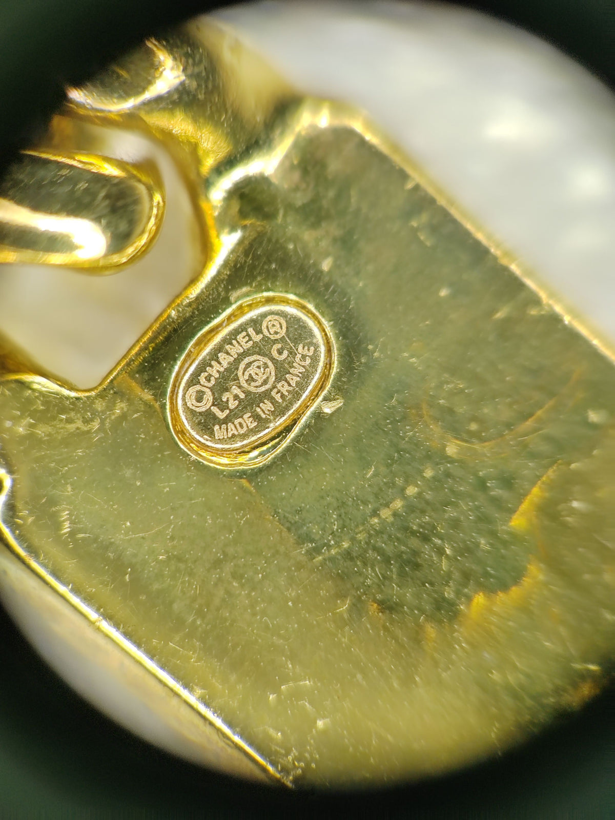 Chanel - Other - Gold-tone base metal with glass rhinestone embellishments. - Gold