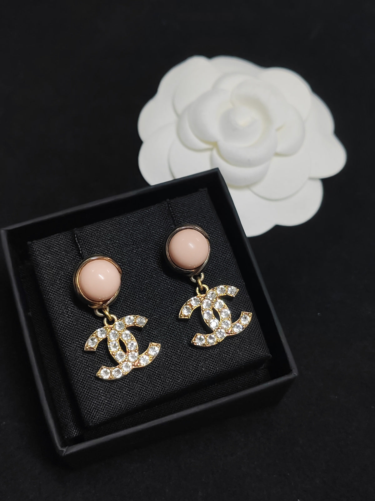 Chanel - Other - Gold-tone base metal with glass rhinestones and imitation pearl cabochons. - Pink