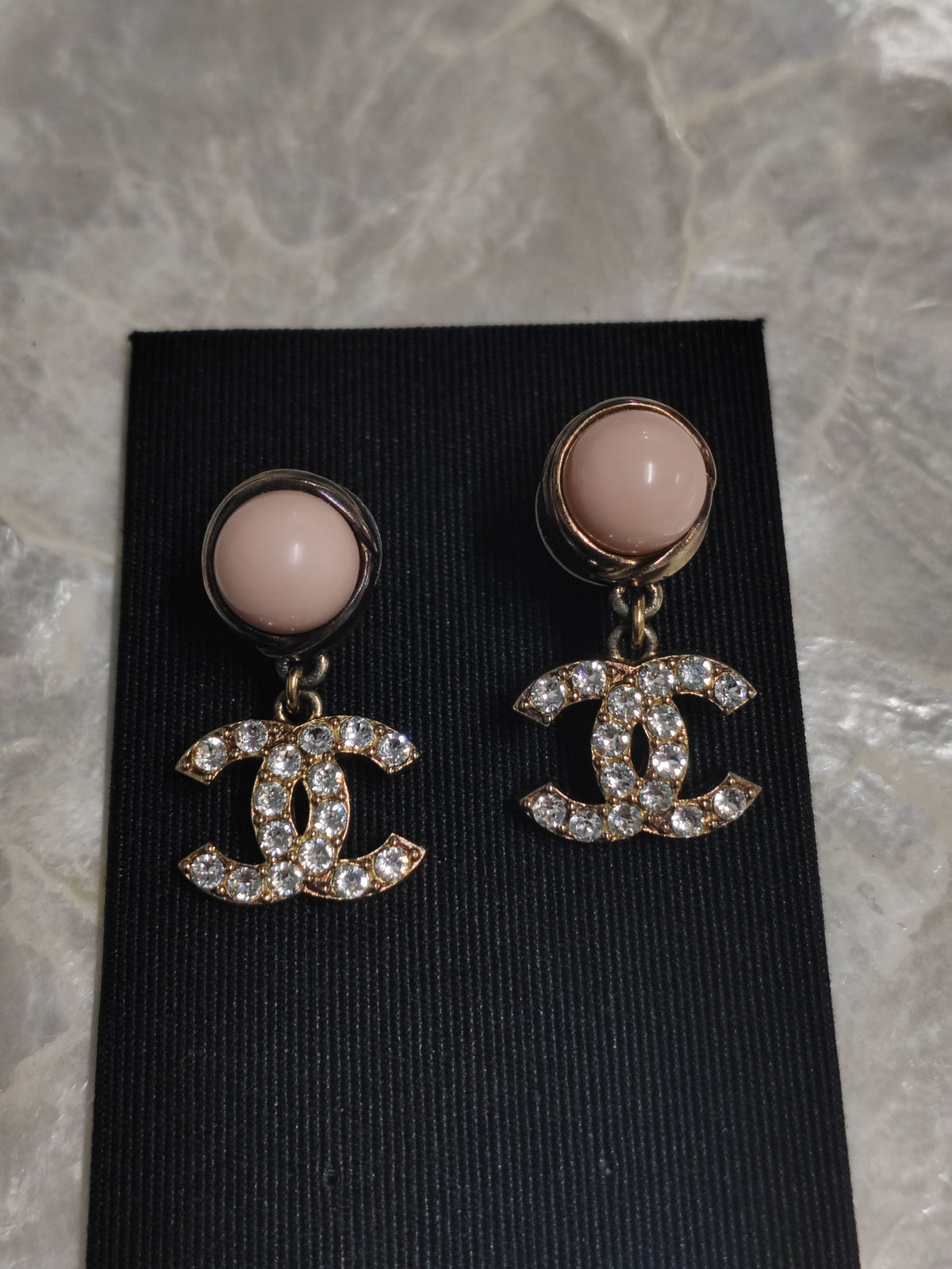 Chanel - Other - Gold-tone base metal with glass rhinestones and imitation pearl cabochons. - Pink