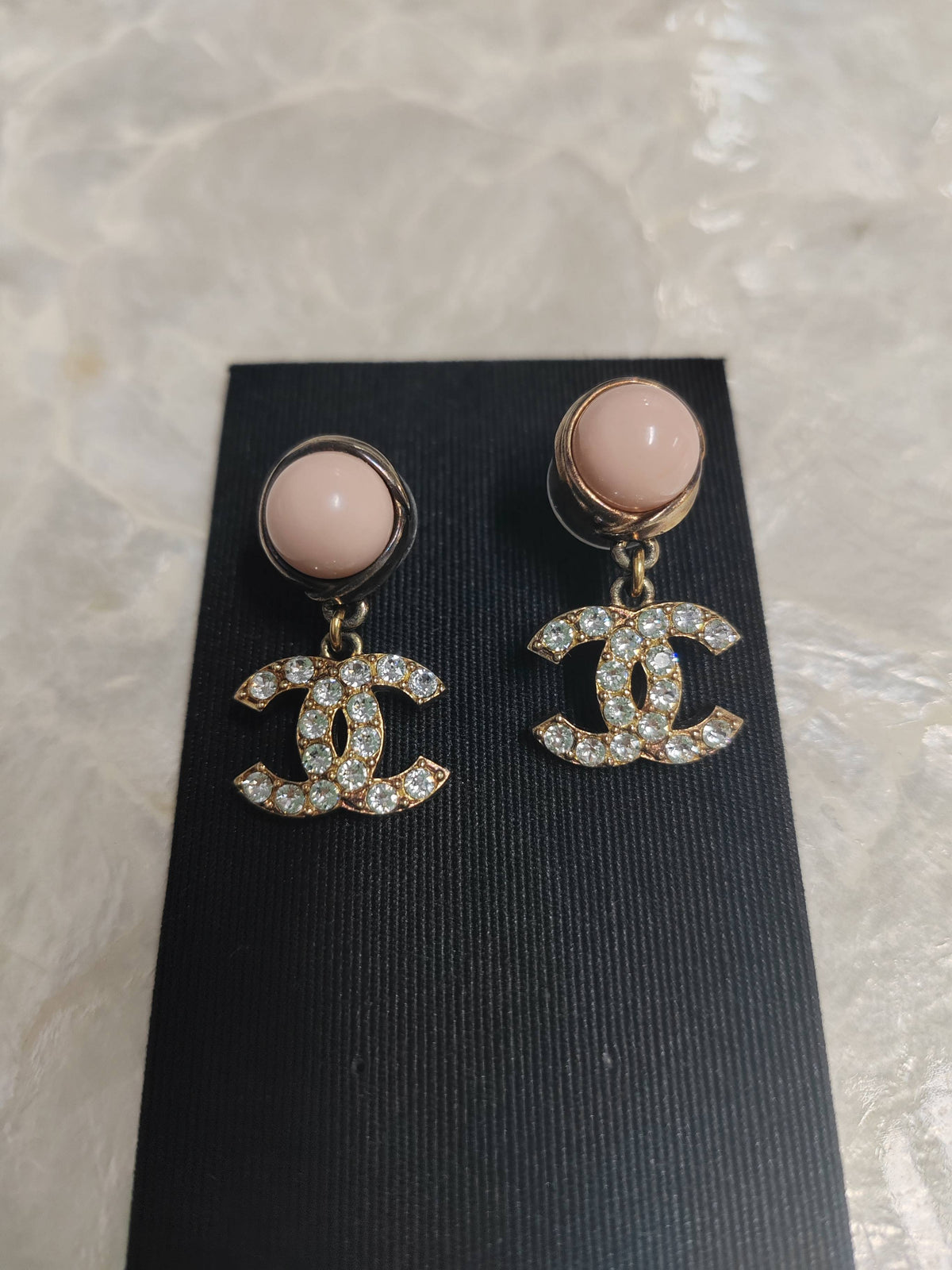 Chanel - Other - Gold-tone base metal with glass rhinestones and imitation pearl cabochons. - Pink