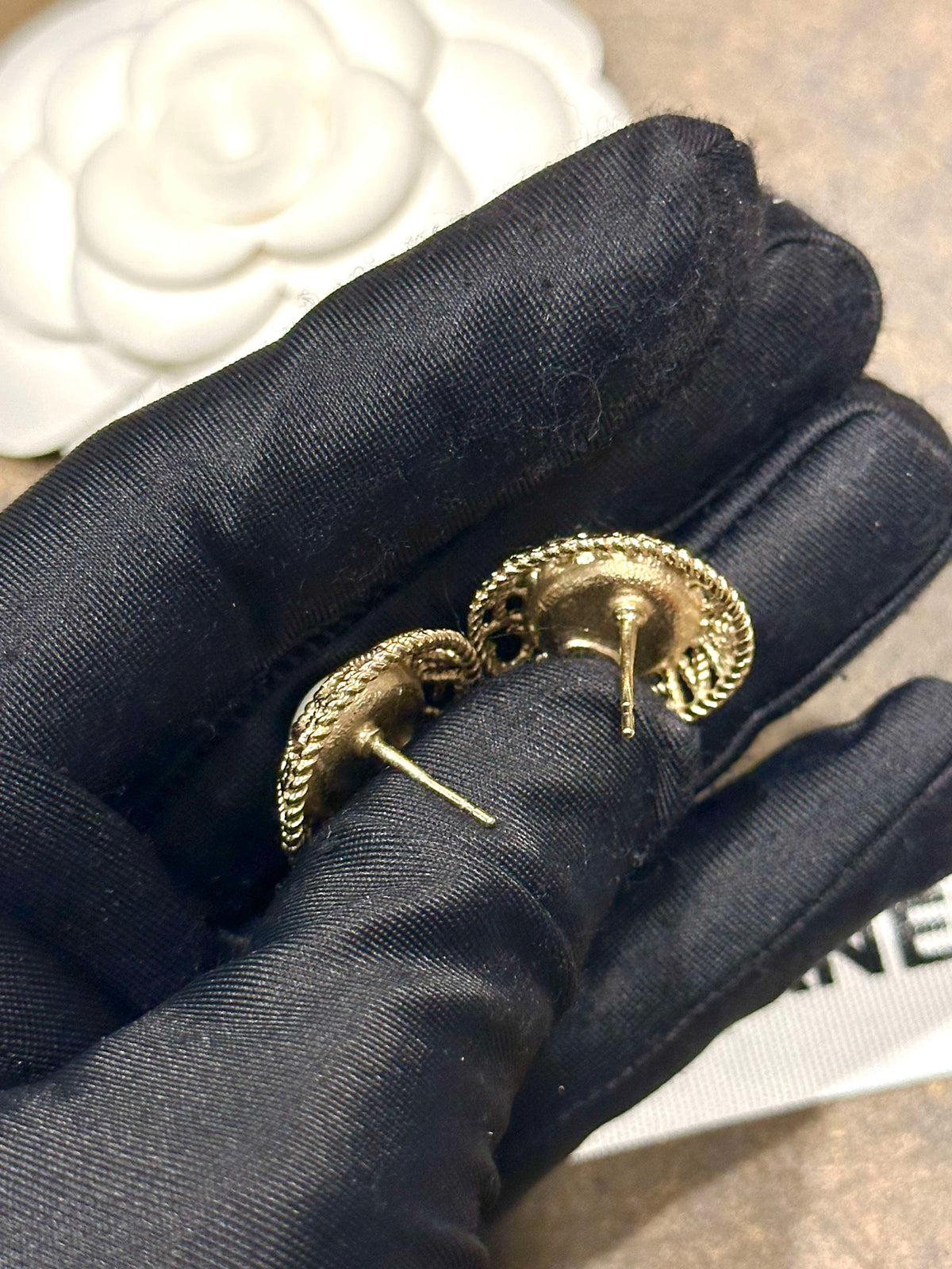 Chanel - Other - Gold-tone base metal with imitation pearl accents. - Gold