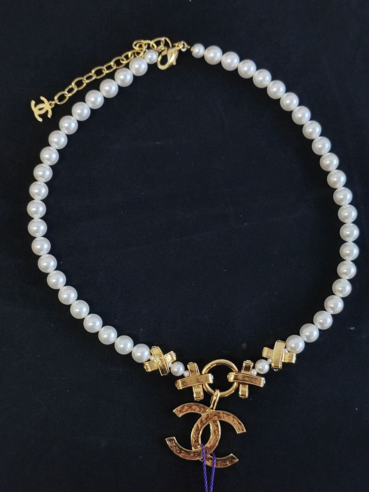 Chanel - Other - Gold-tone base metal with imitation pearls and glass crystal embellishments. - White