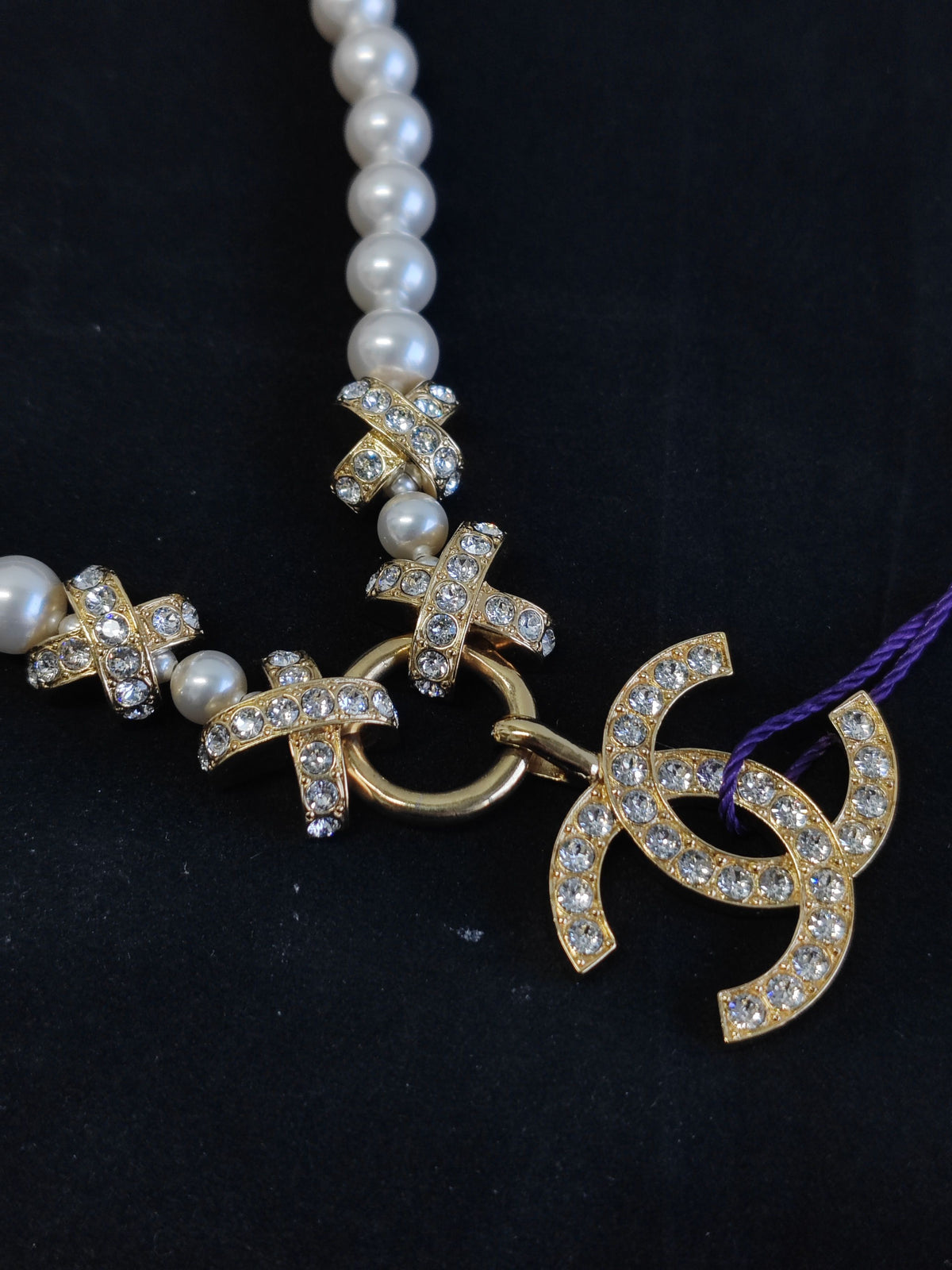 Chanel - Other - Gold-tone base metal with imitation pearls and glass crystal embellishments. - White