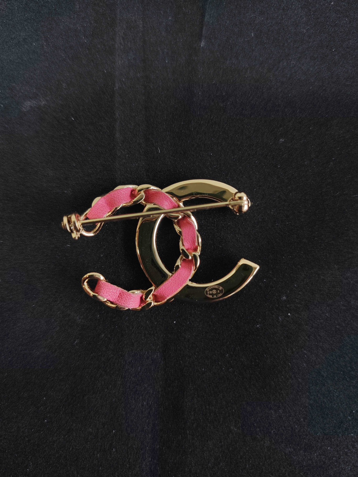 Chanel - Other - Gold-tone metal, rhinestones and pink leather details. - Pink