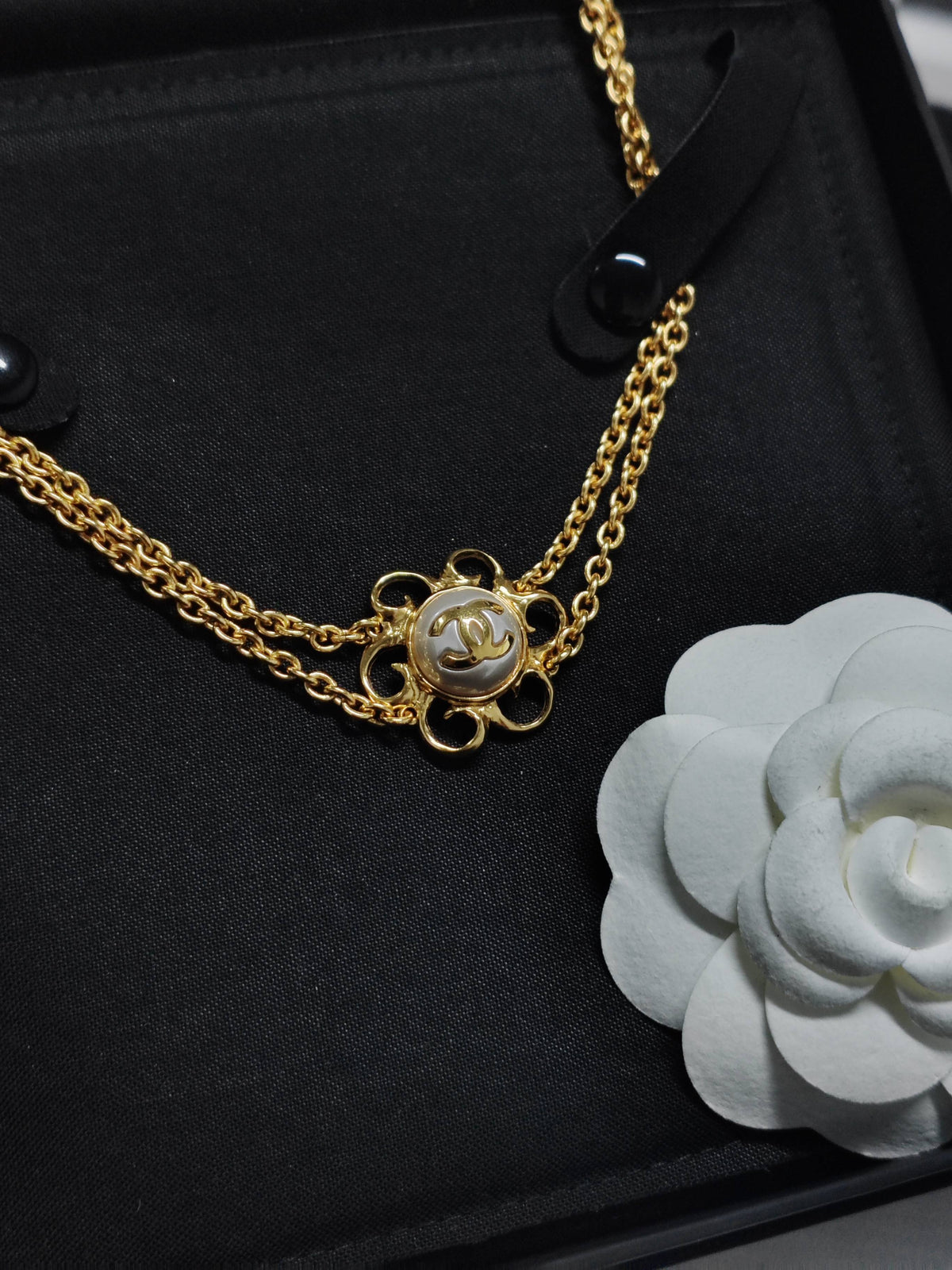 Chanel - Other - Gold-tone metal with a faux pearl detail; exact alloy unspecified - Gold