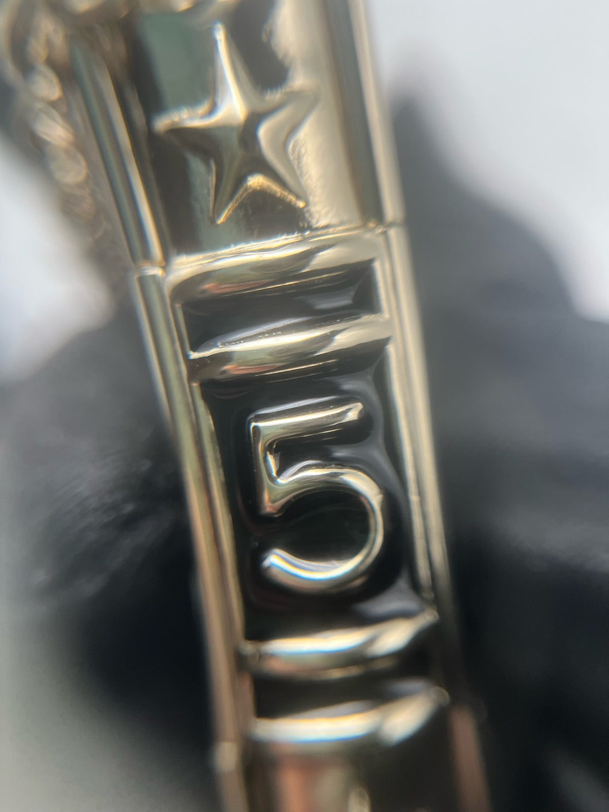 Chanel - Other - Gold-tone metal with black enamel accents. - Gold - (One size)