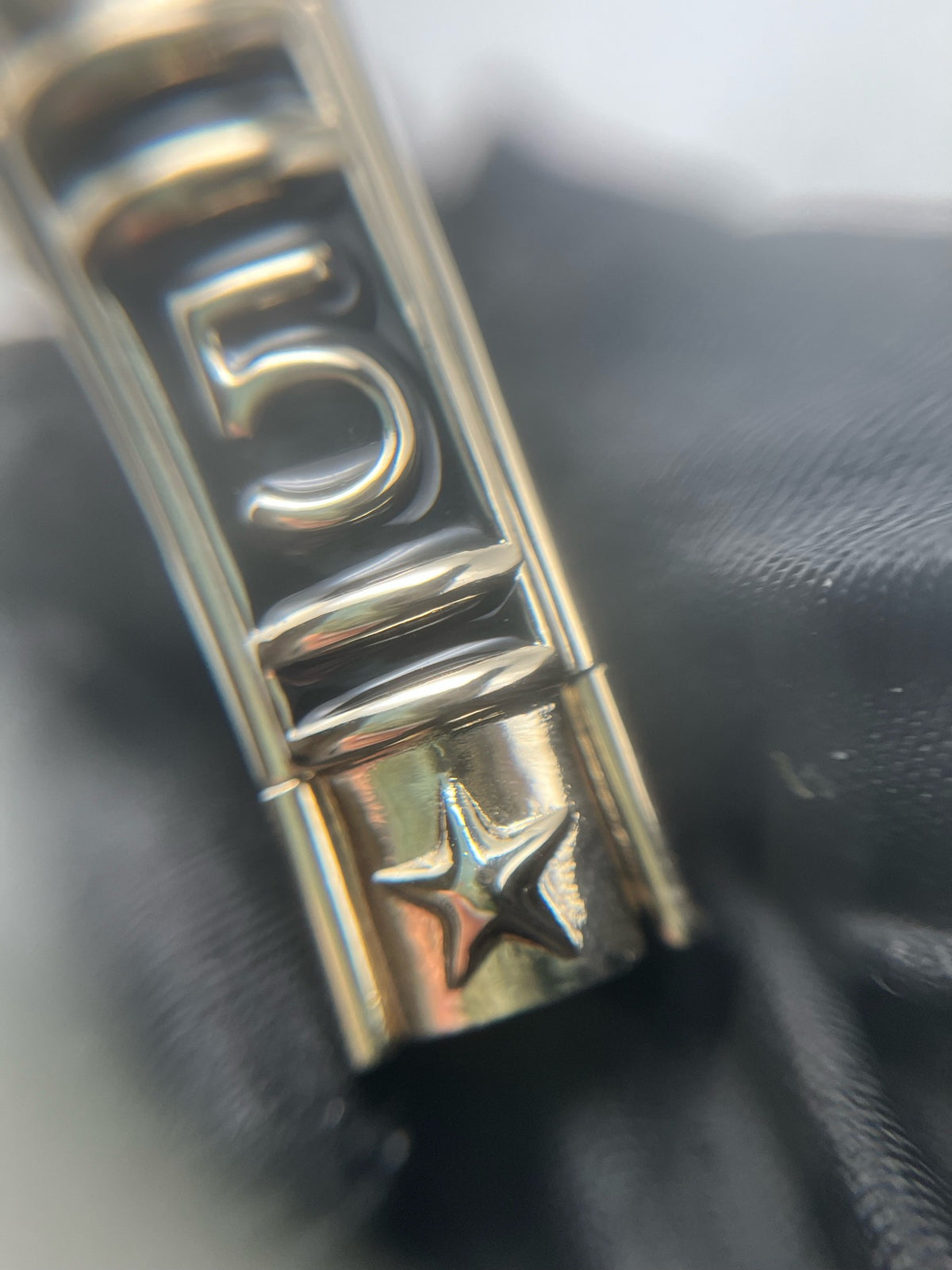 Chanel - Other - Gold-tone metal with black enamel accents. - Gold - (One size)
