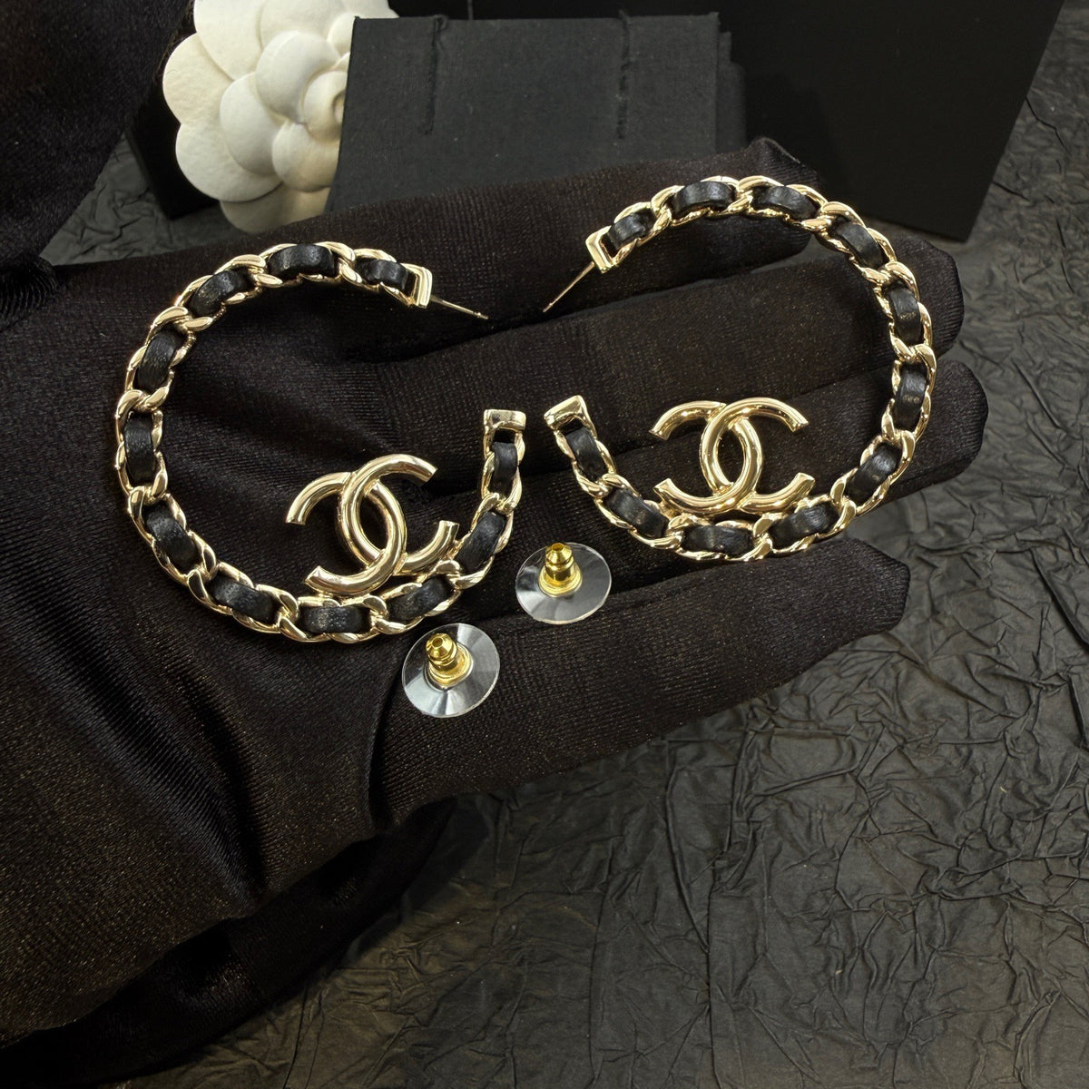Chanel - Other - Gold-tone metal with black leather accents. - Multicolour
