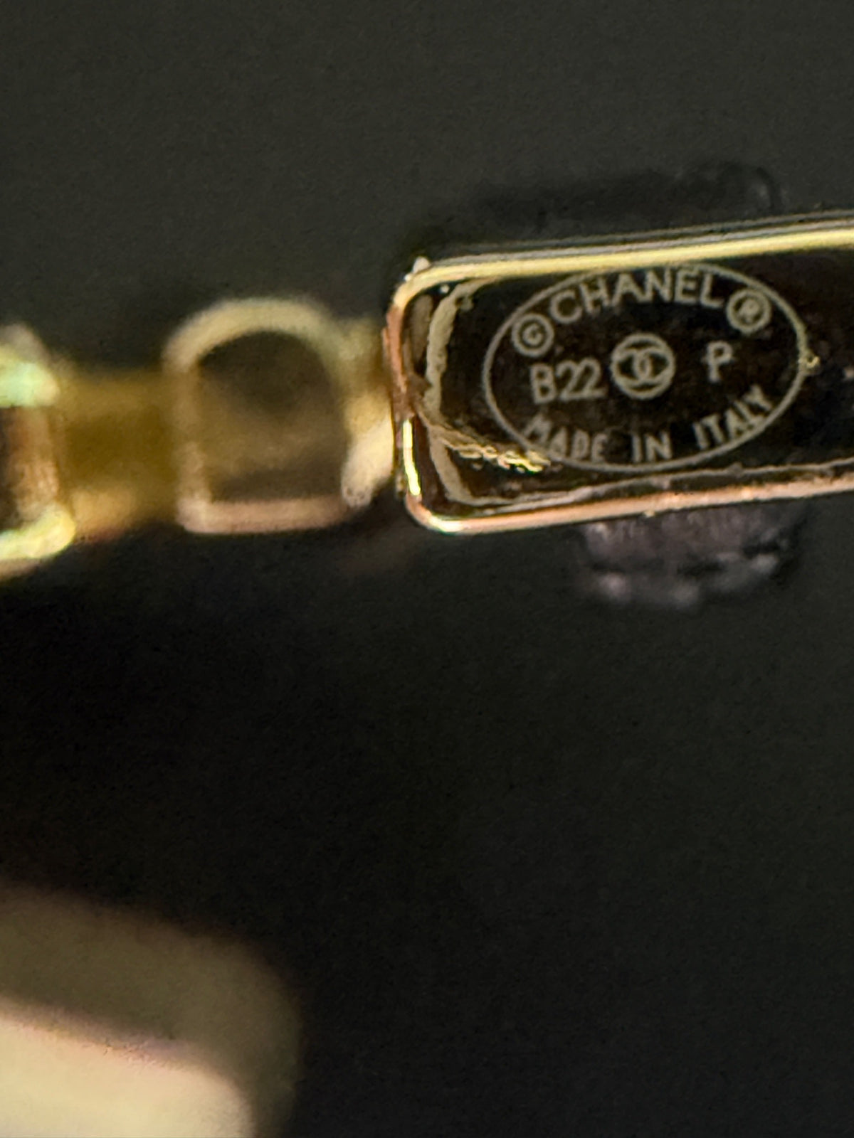 Chanel - Other - Gold-tone metal with black leather accents. - Multicolour