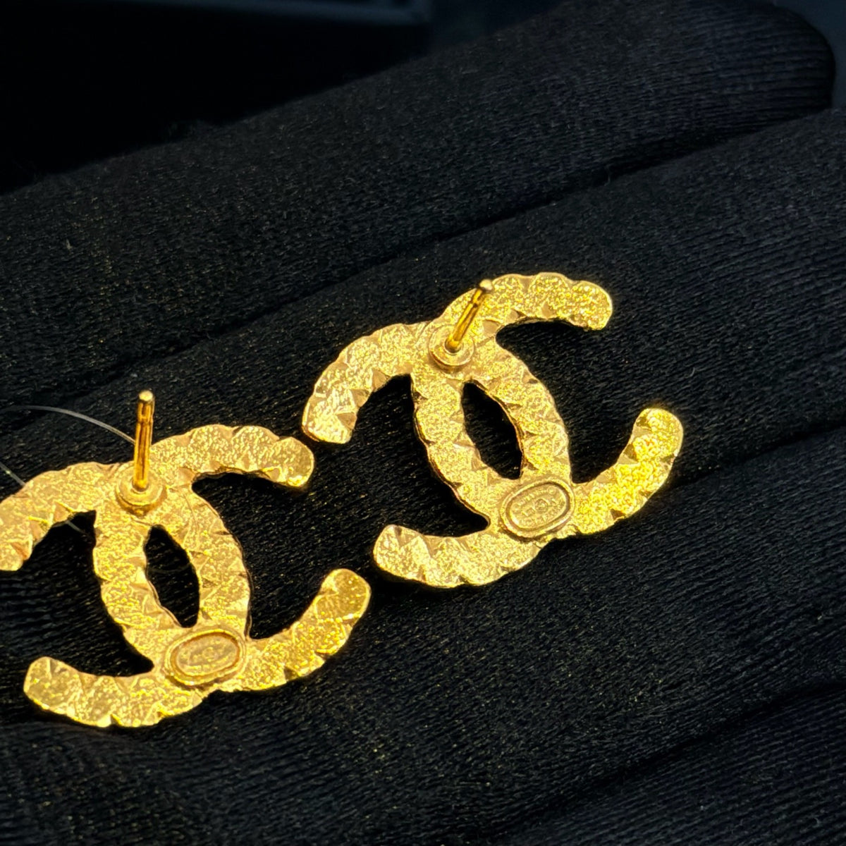 Chanel - Other - Gold-tone metal with clear and black crystal-like embellishments - Gold