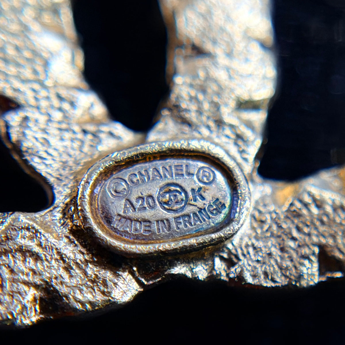 Chanel - Other - Gold-tone metal with clear and black crystal-like embellishments - Gold