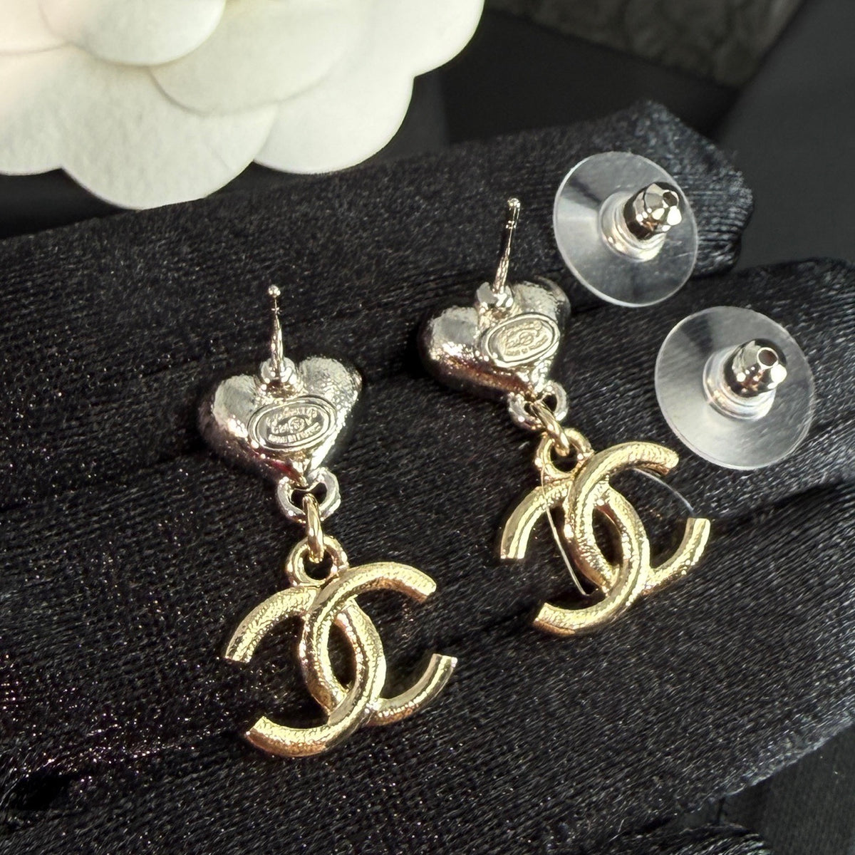 Chanel - Other - Gold-tone metal with clear crystal embellishments. - Gold