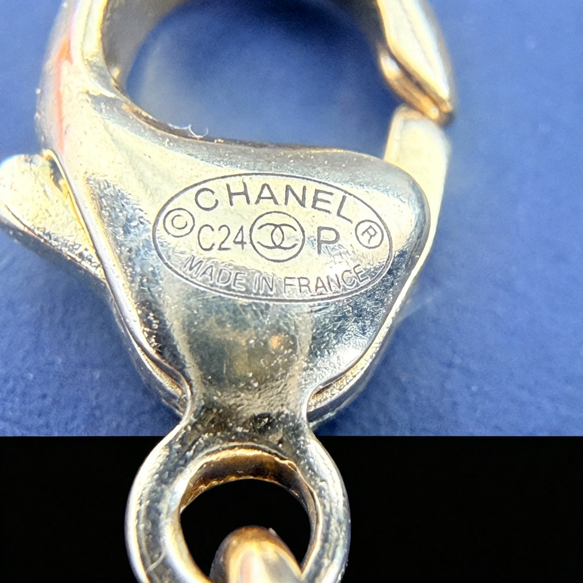 Chanel - Other - Gold-tone metal with clear crystal embellishments. - Gold