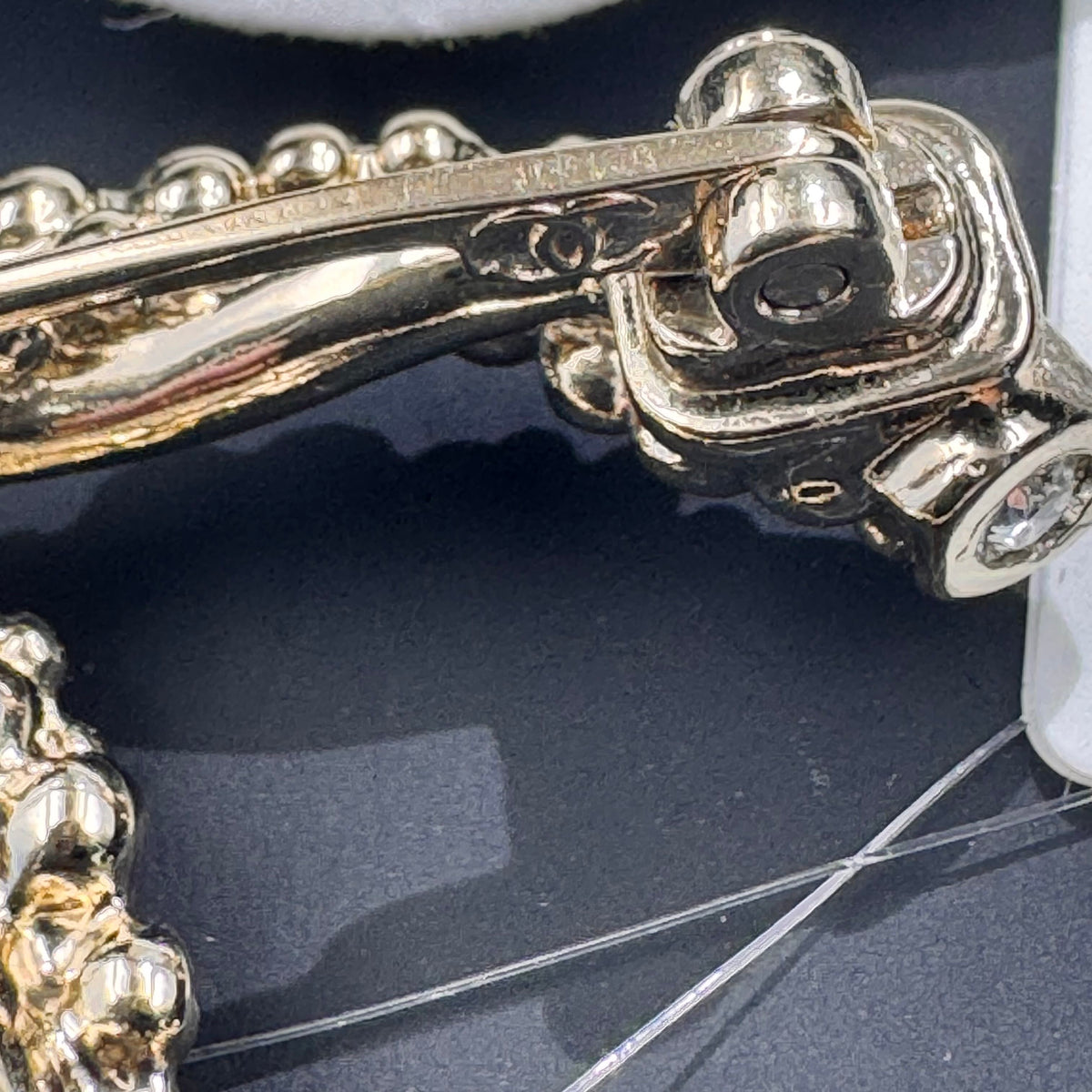 Chanel - Other - Gold-tone metal with clear crystal embellishments - Gold