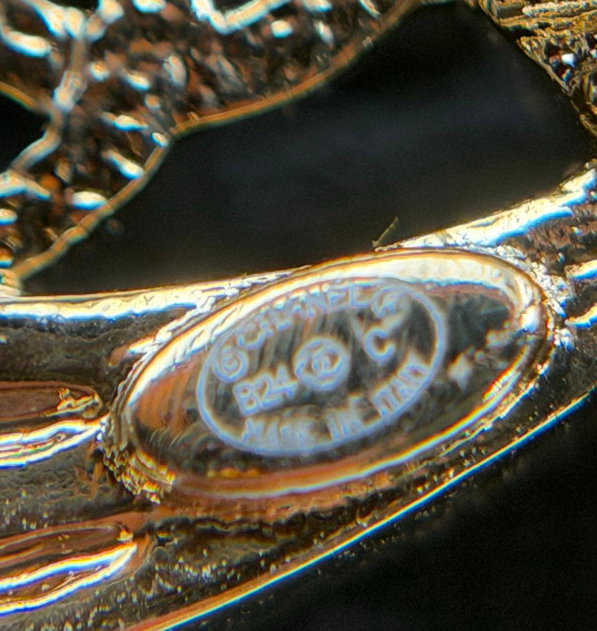 Chanel - Other - Gold-tone metal with clear crystal-like accents and white star-shaped inlays; exact composition unknown. - Gold