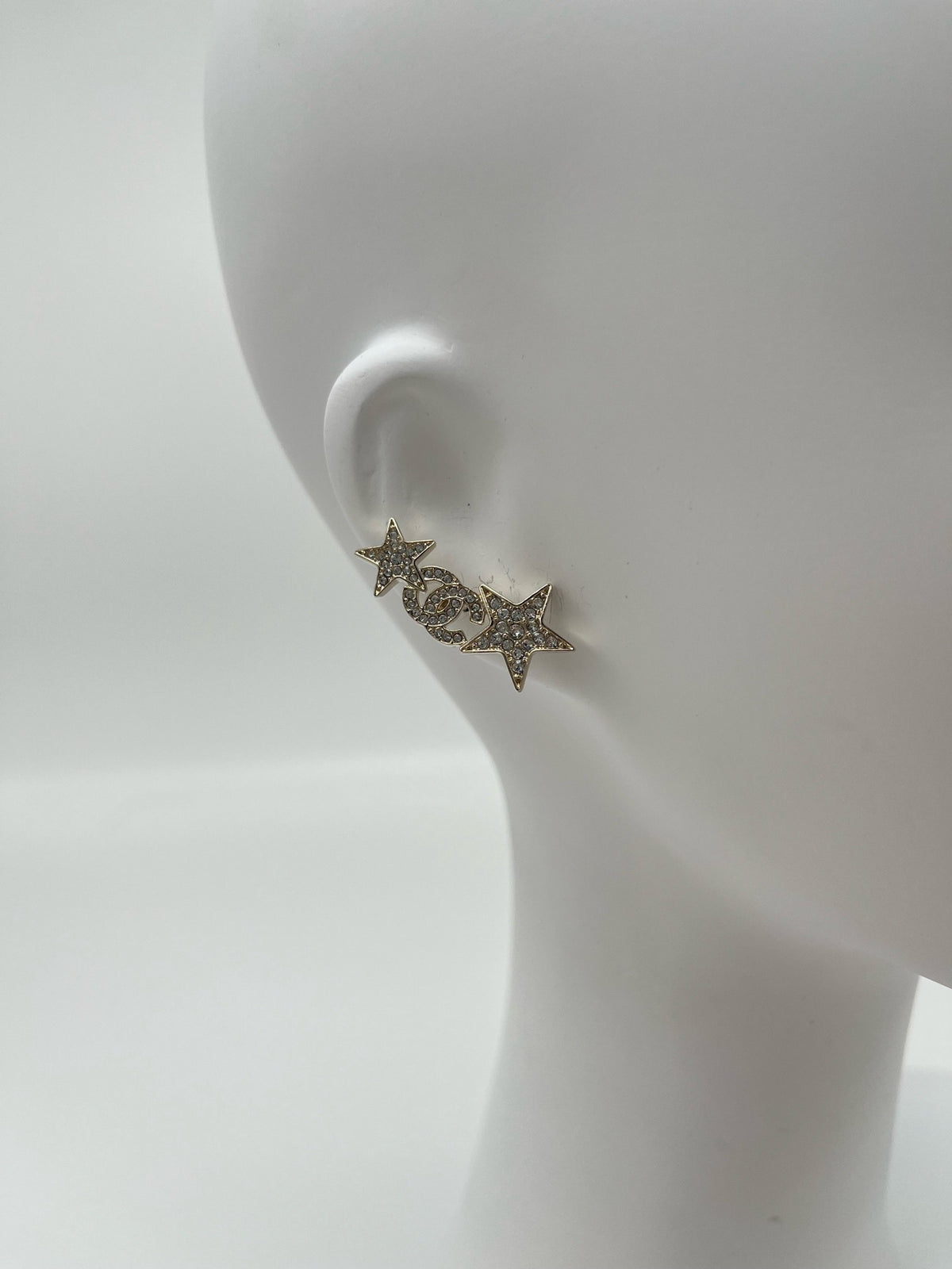 Chanel - Other - Gold-tone metal with clear crystal or glass embellishments. - Gold