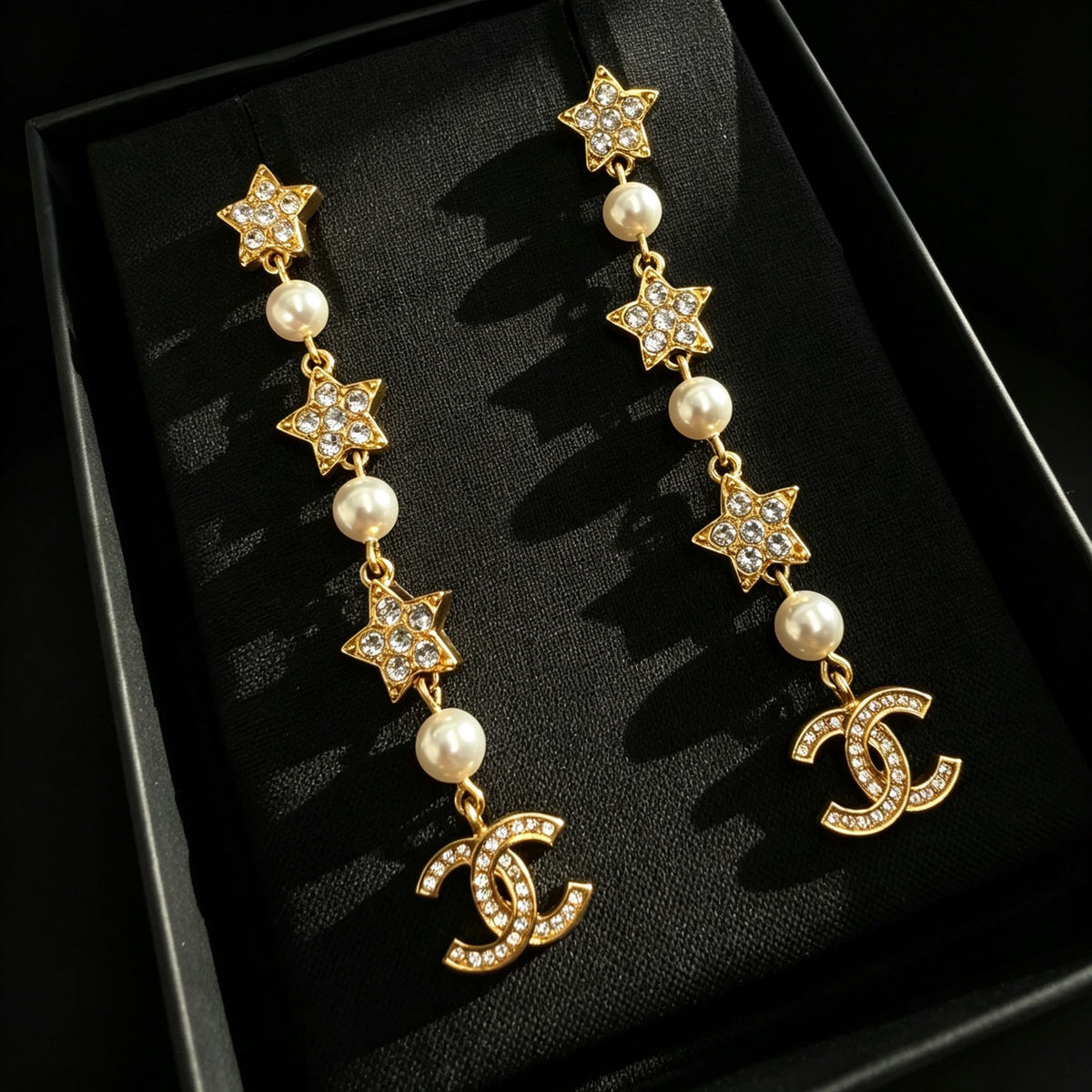 Chanel - Other - Gold-tone metal with clear crystals and pearl-like beads - Gold