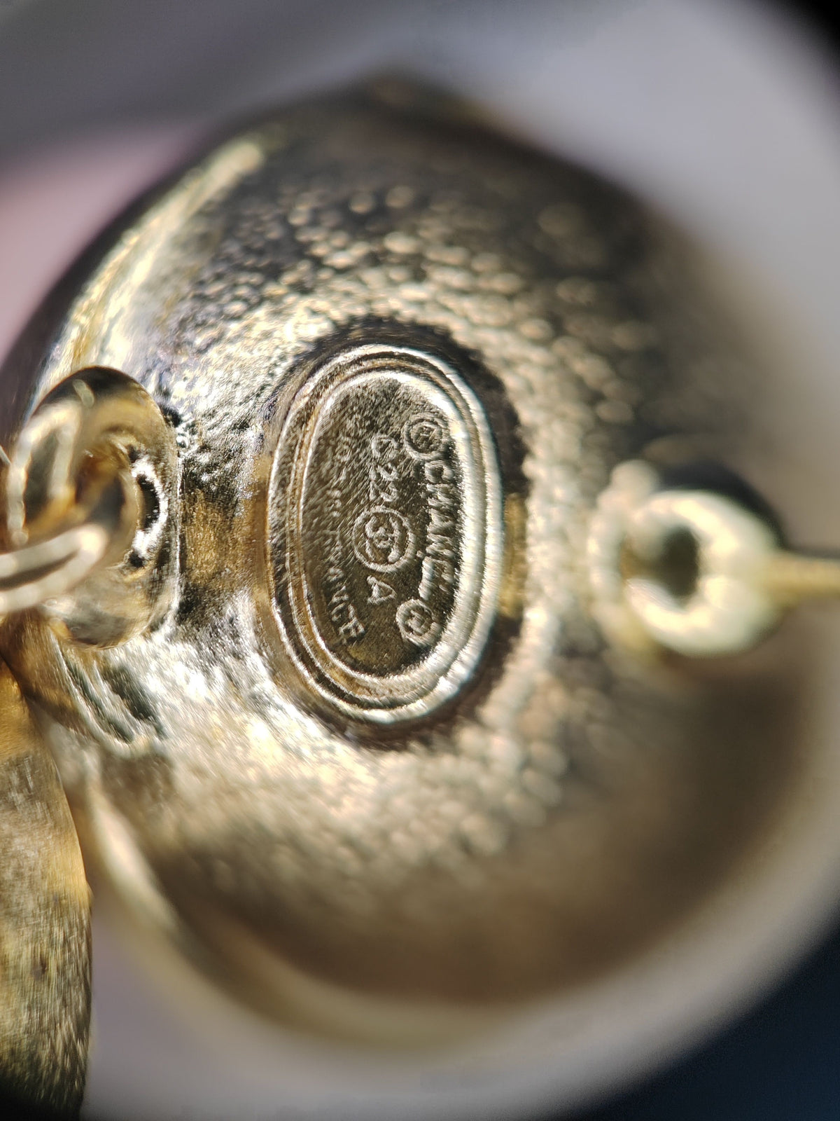 Chanel - Other - Gold-tone metal with clear crystals and pink cabochons; exact composition unknown. - Pink
