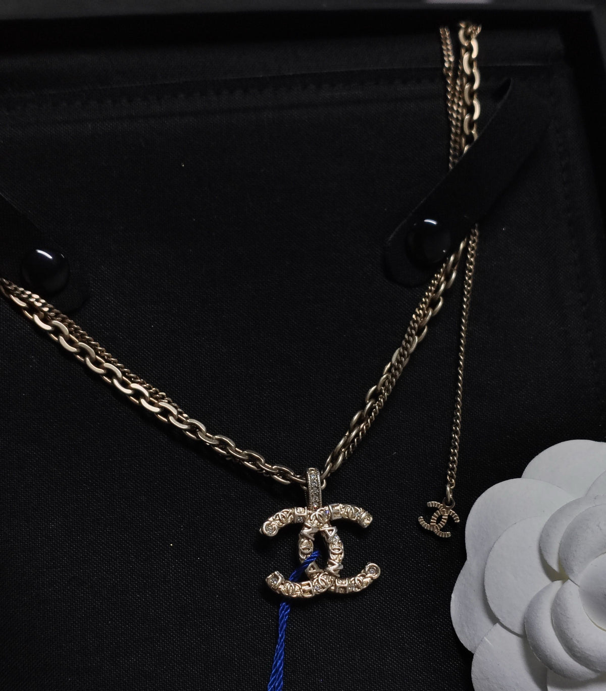 Chanel - Other - Gold-tone metal with clear decorative stones. - Gold