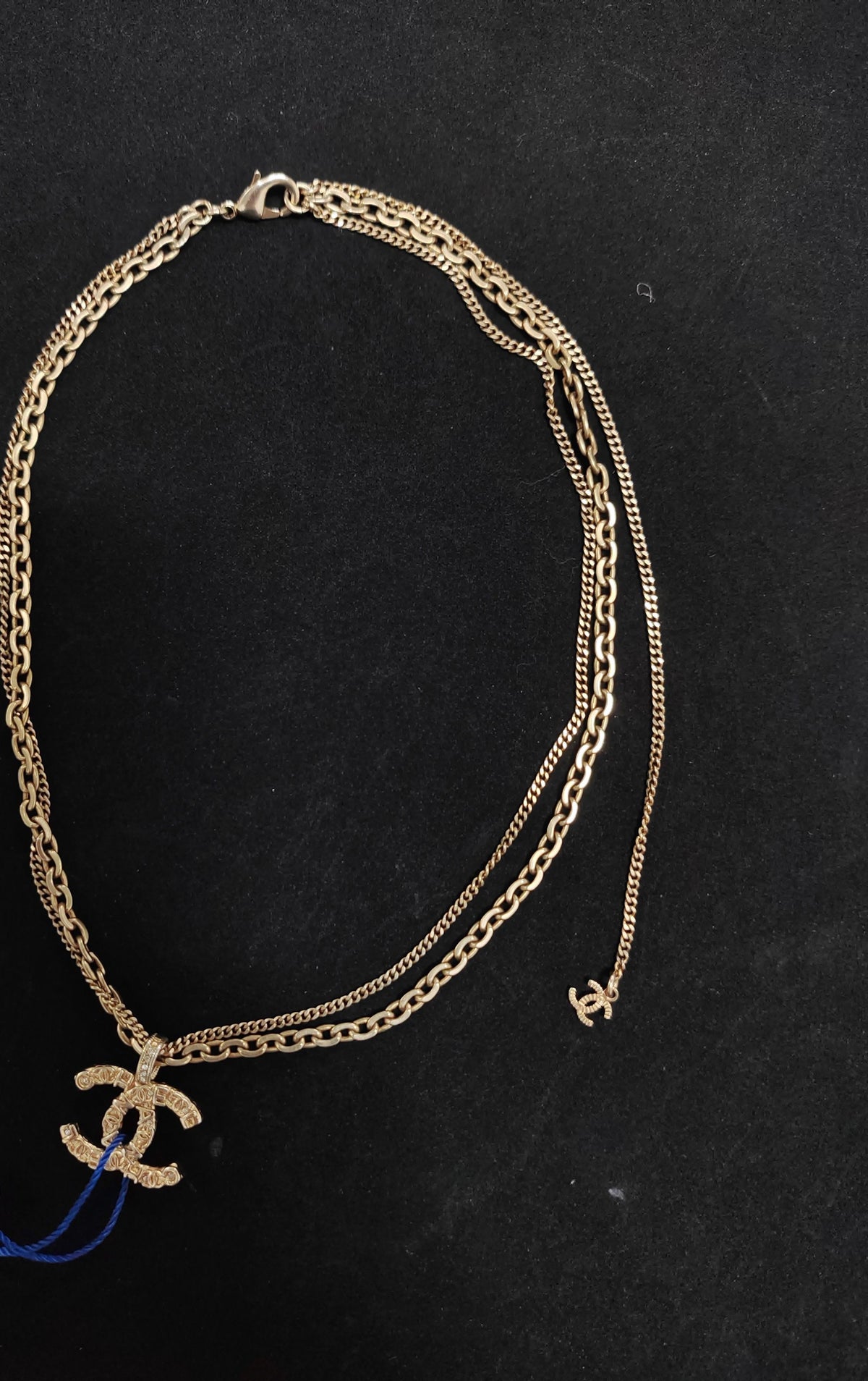 Chanel - Other - Gold-tone metal with clear decorative stones. - Gold