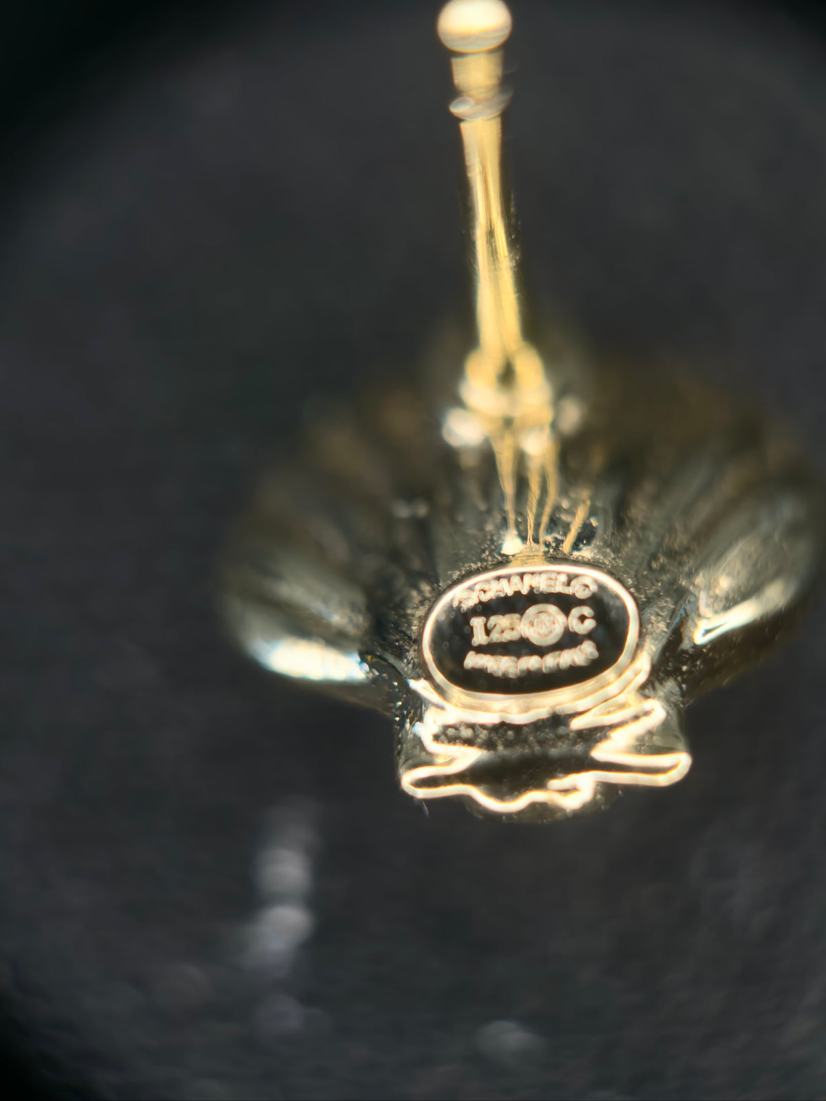 Chanel - Other - Gold-tone metal with clear glass or crystal accents and a white pearl-like accent. - Gold