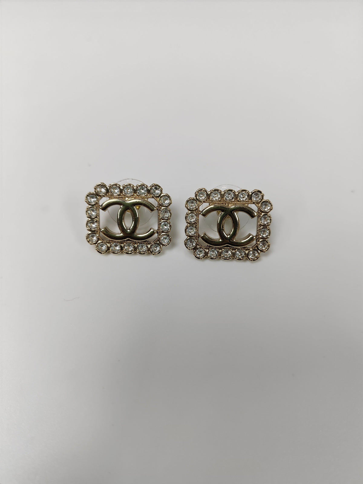 Chanel - Other - Gold-tone metal with clear glass rhinestone embellishments; exact alloy unspecified. - Gold