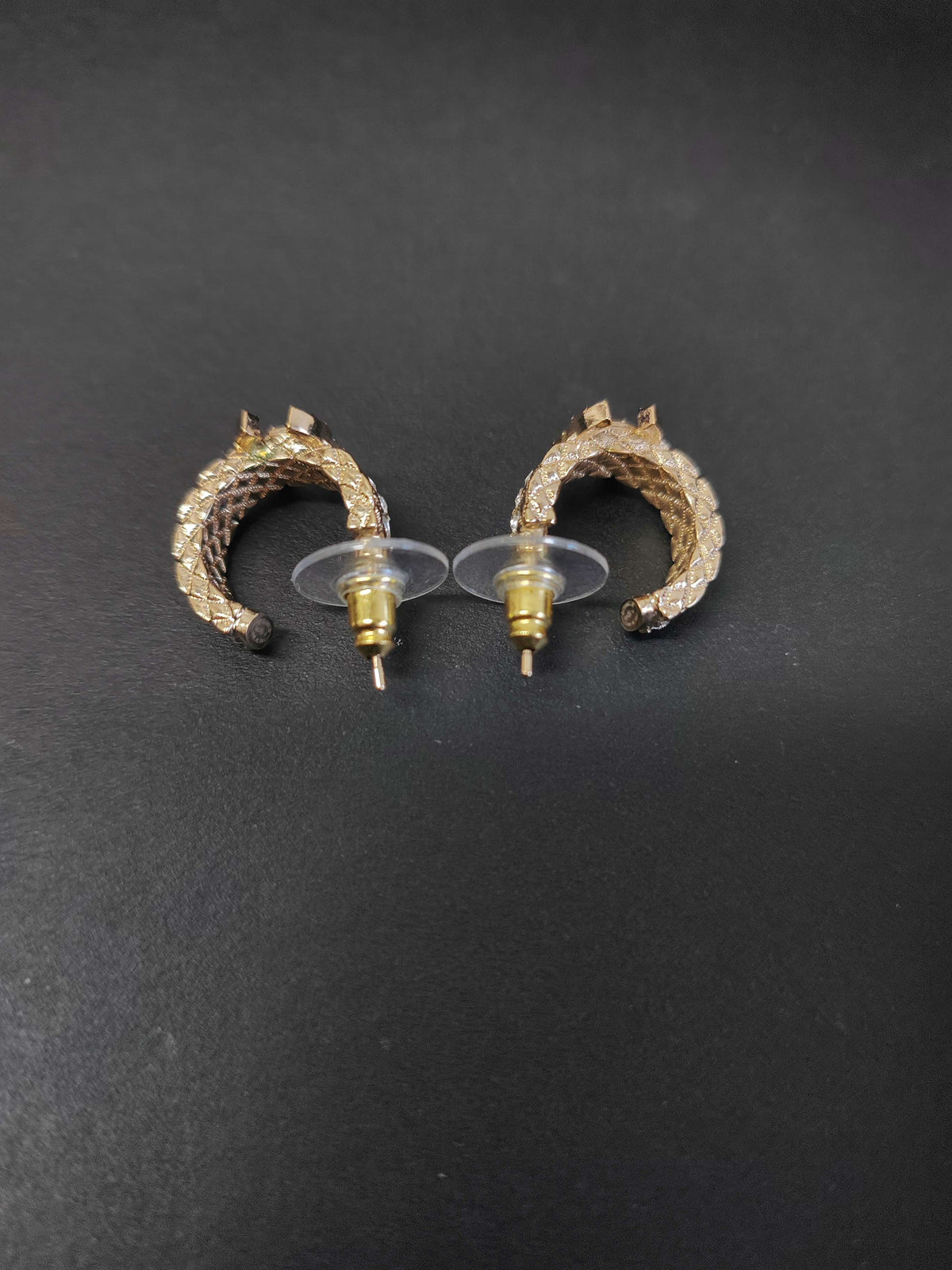 Chanel - Other - Gold-tone metal with clear glass rhinestones. - Gold