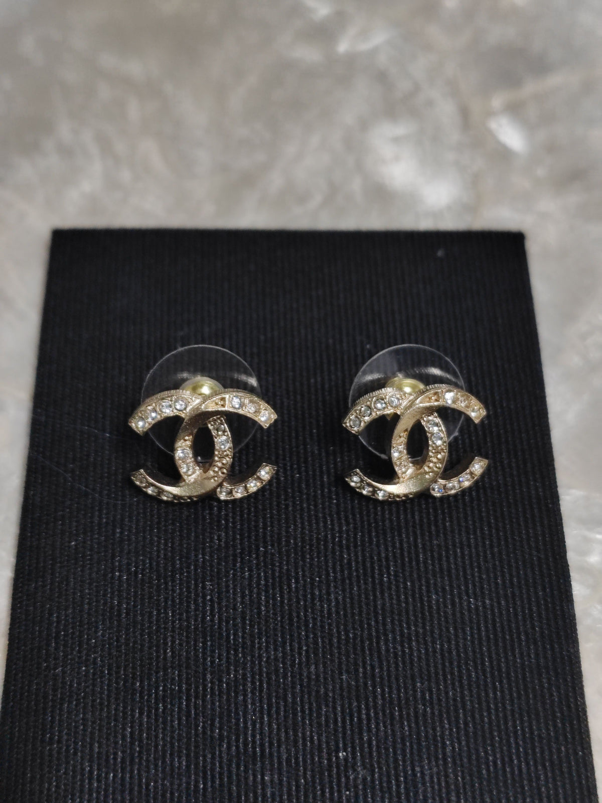 Chanel - Other - Gold-tone metal with clear glass rhinestones - Gold