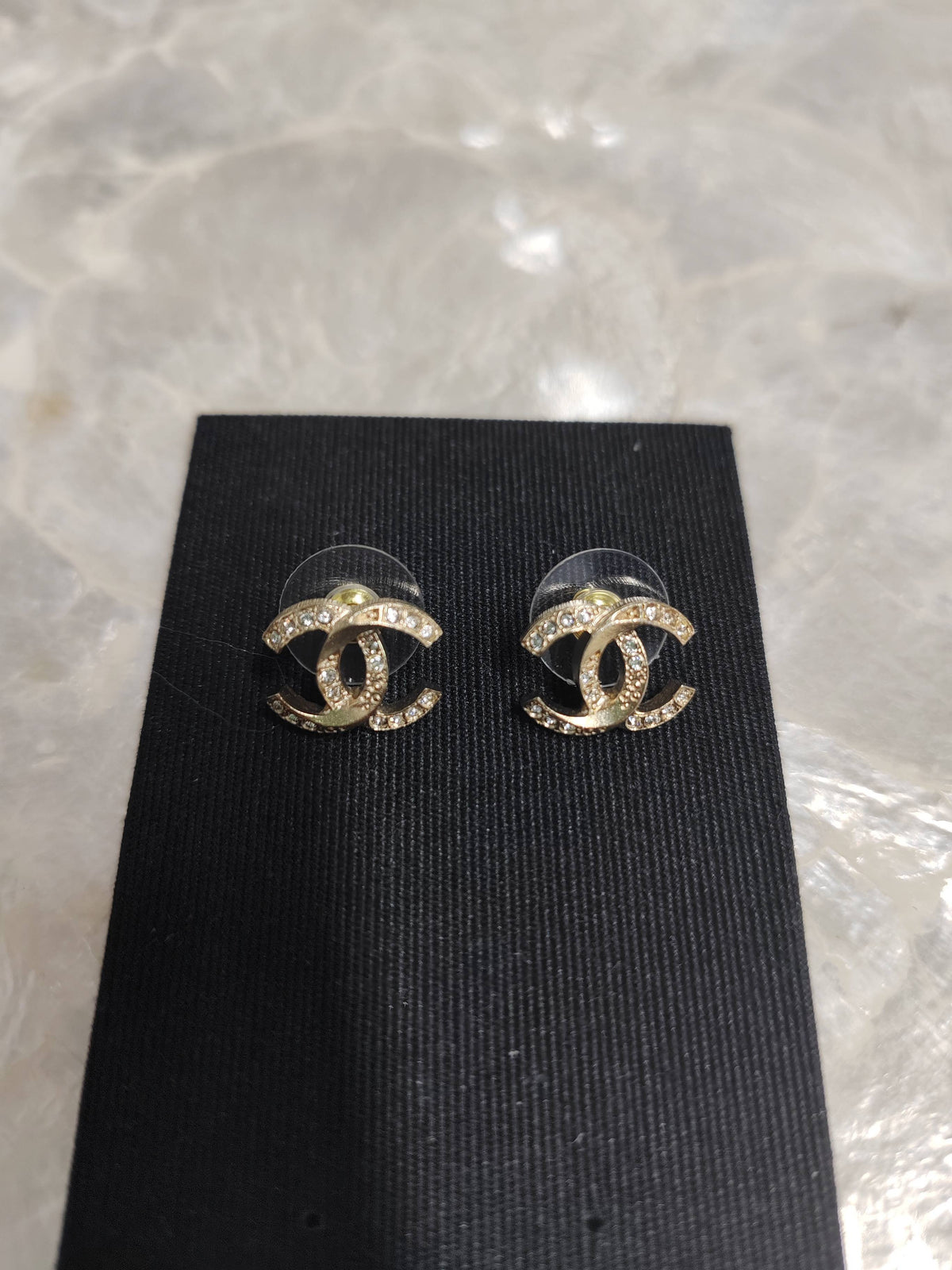 Chanel - Other - Gold-tone metal with clear glass rhinestones - Gold