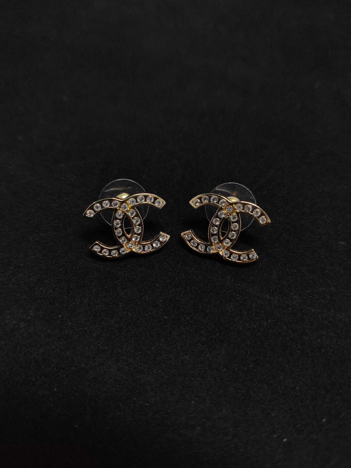 Chanel - Other - Gold-tone metal with clear rhinestone accents - Gold