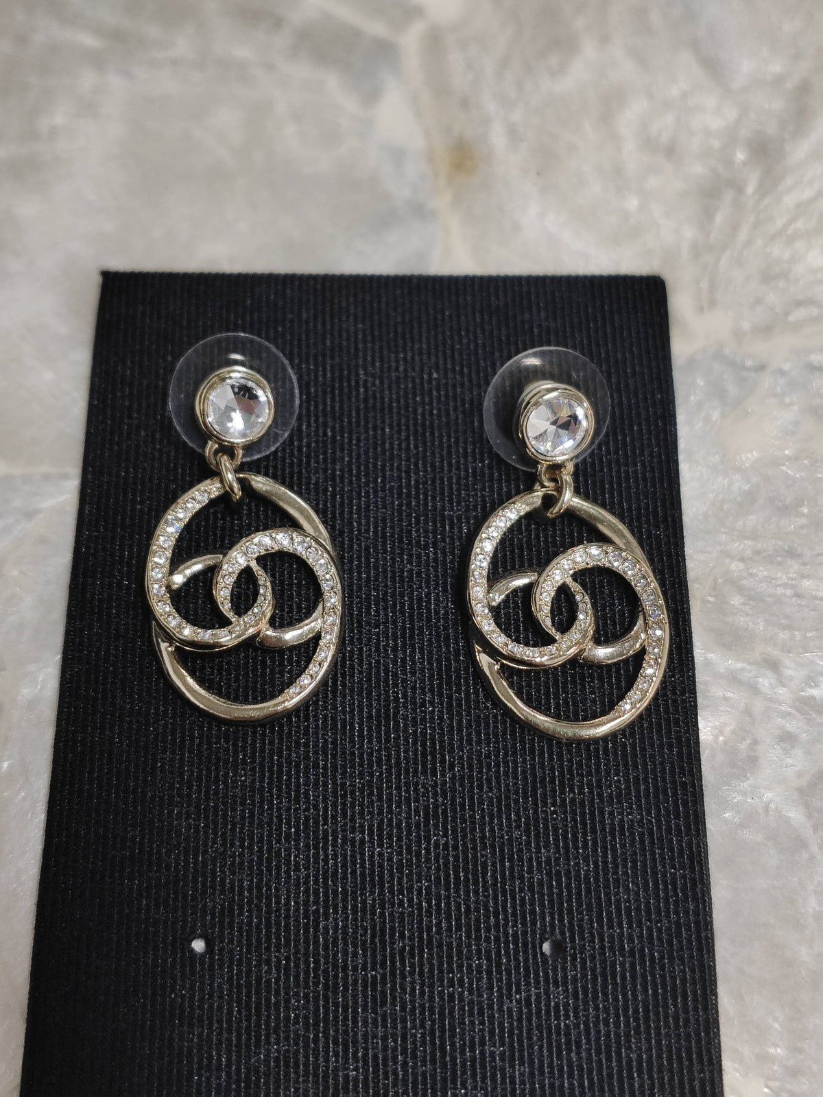 Chanel - Other - Gold-tone metal with clear rhinestone embellishment - Gold