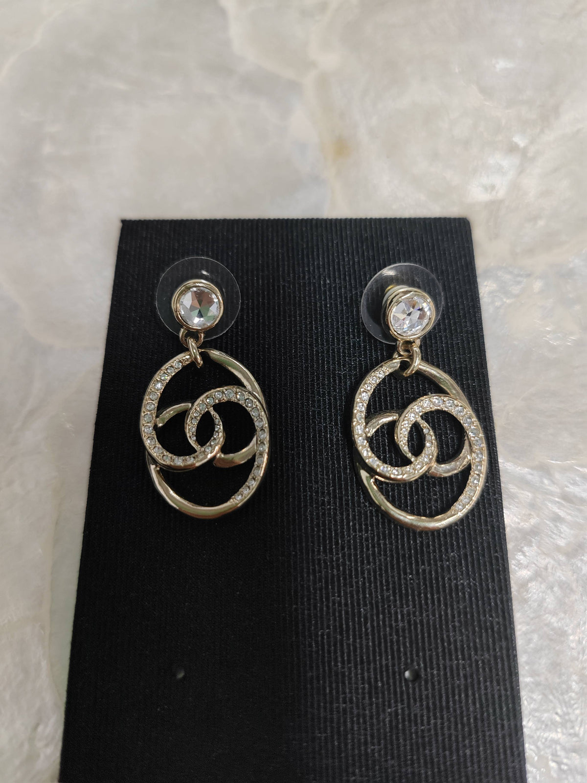 Chanel - Other - Gold-tone metal with clear rhinestone embellishment - Gold