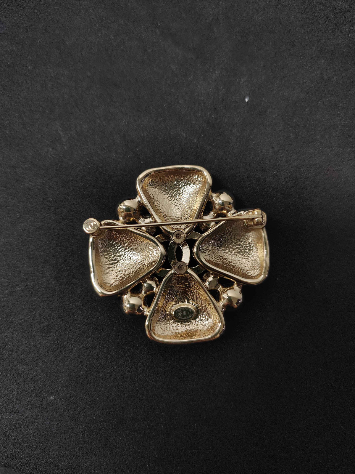 Chanel - Other - Gold-tone metal with clear rhinestone embellishments; exact base-metal composition is not confirmed. - Gold