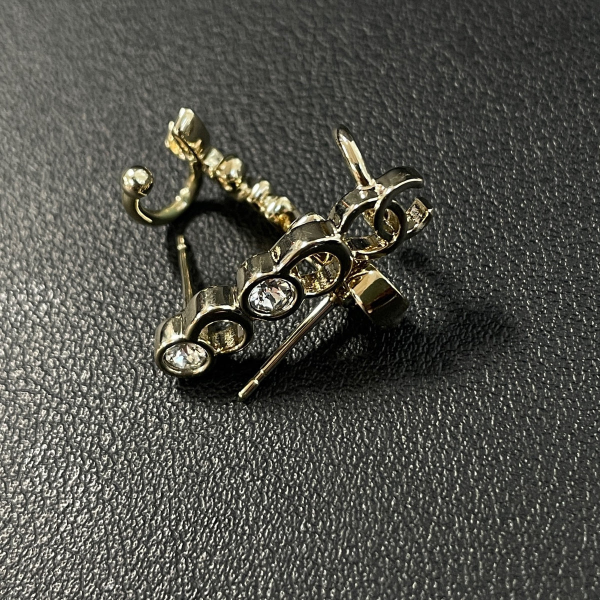 Chanel - Other - Gold-tone metal with clear rhinestone embellishments; exact composition not verified. - Gold