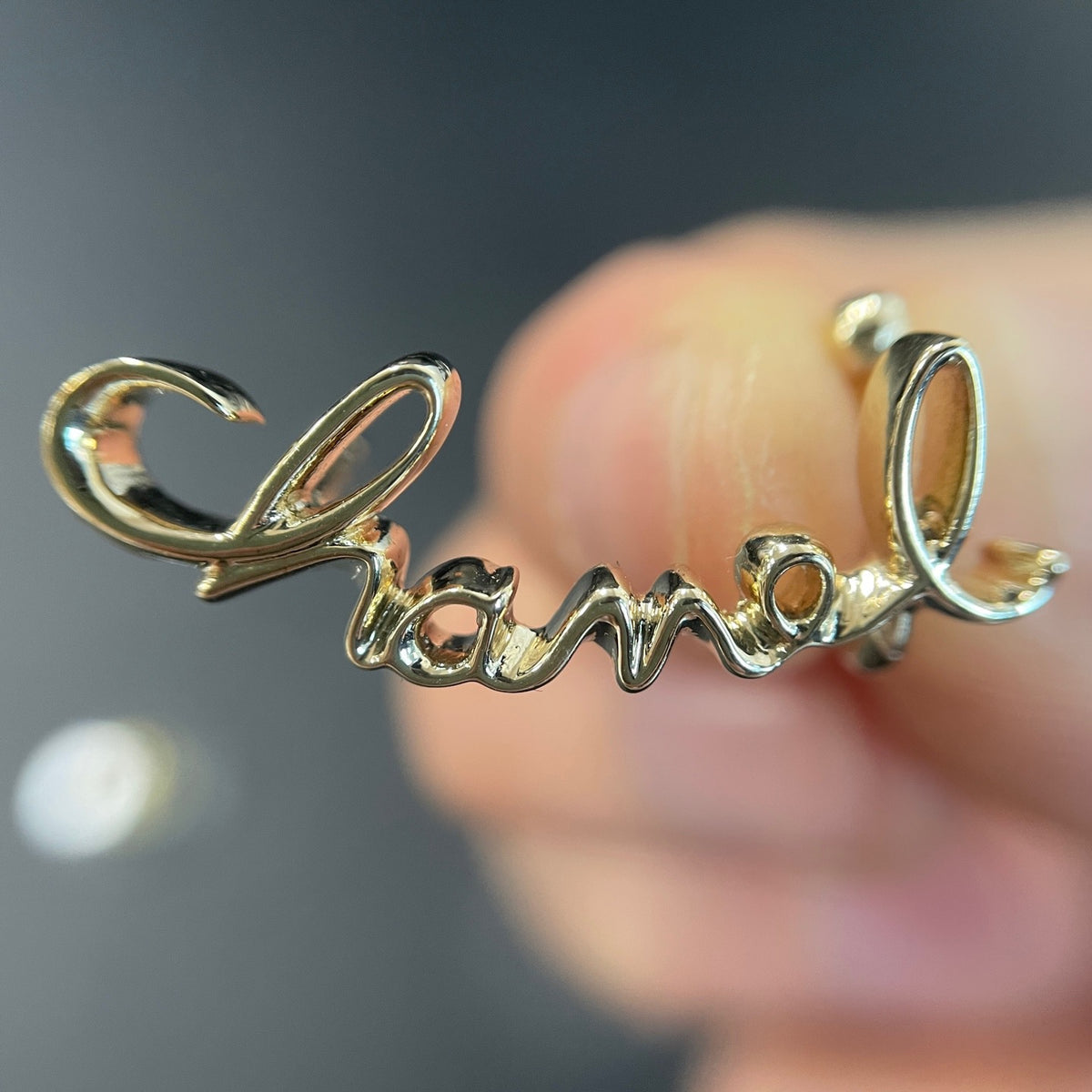 Chanel - Other - Gold-tone metal with clear rhinestone embellishments; exact composition not verified. - Gold