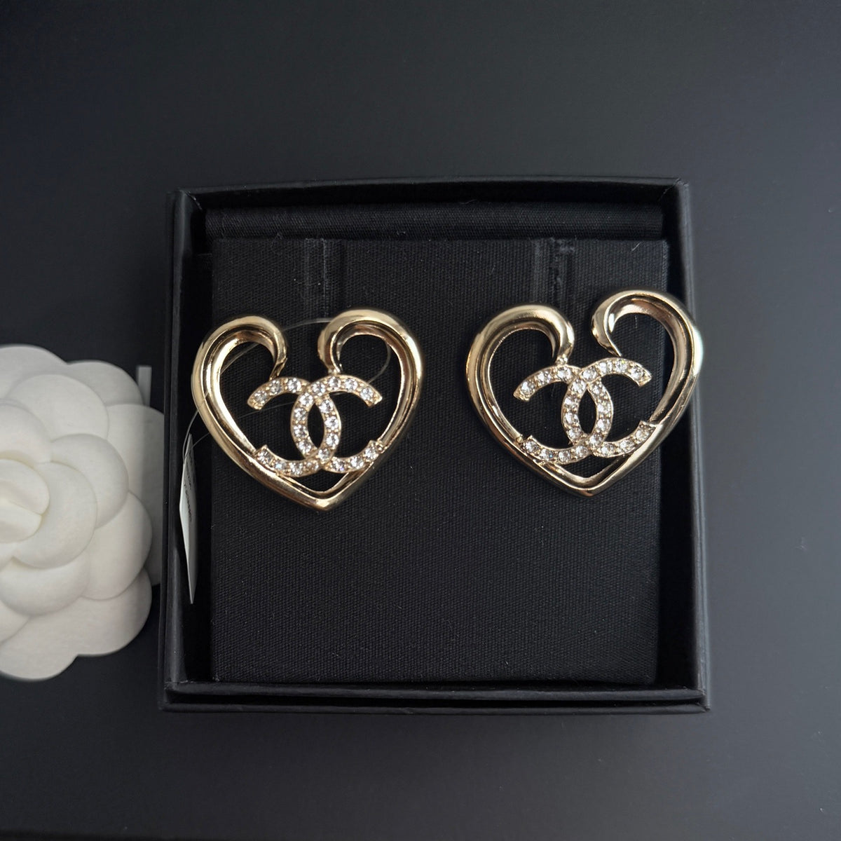 Chanel - Other - Gold-tone metal with clear rhinestone embellishments - Gold