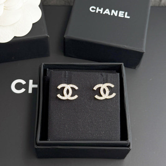 Chanel - Other - Gold-tone metal with clear rhinestone embellishments - Gold