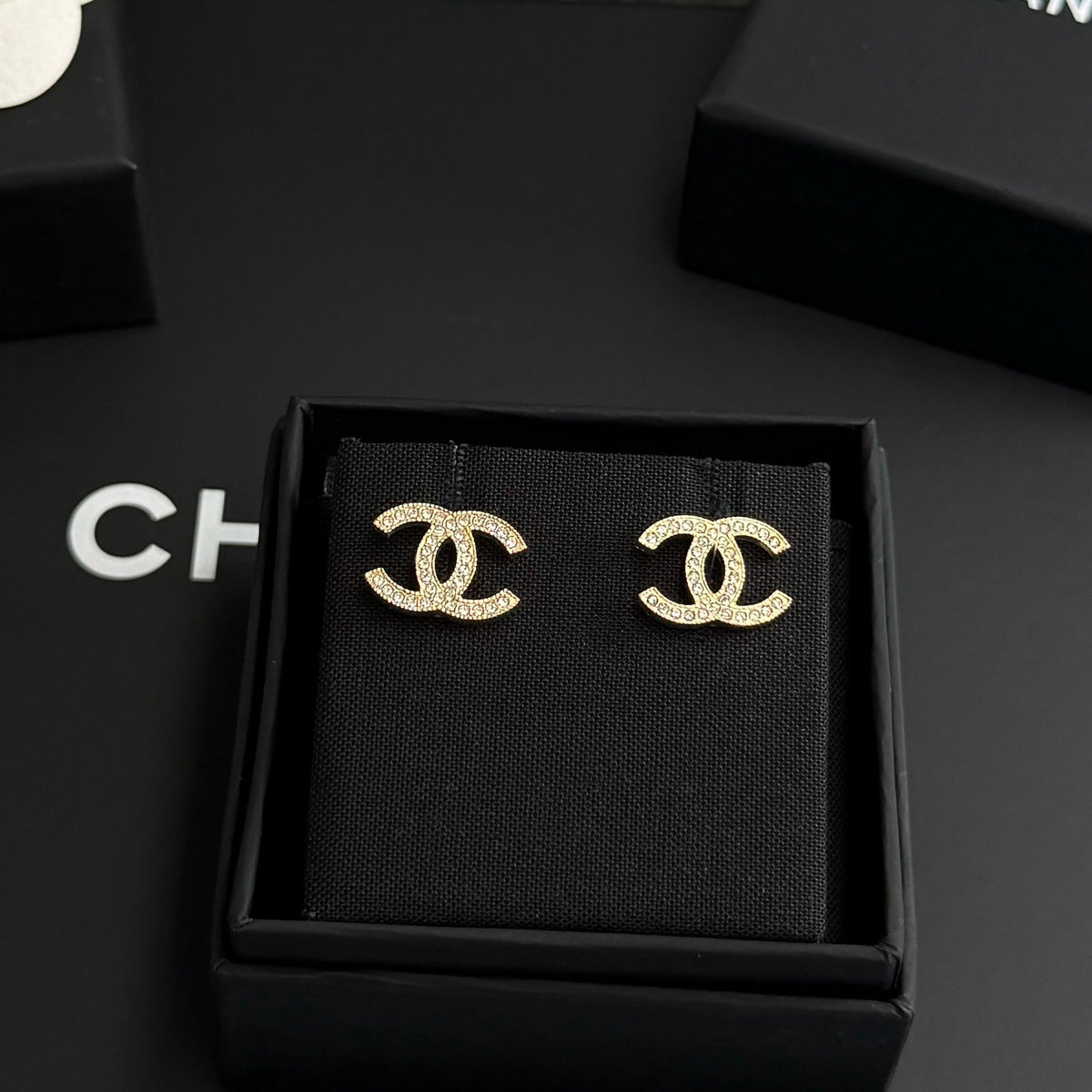 Chanel - Other - Gold-tone metal with clear rhinestone embellishments - Gold