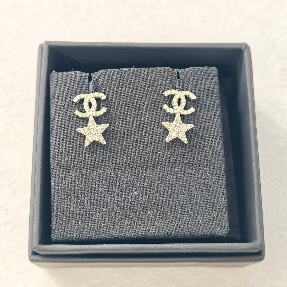 Chanel - Other - Gold-tone metal with clear rhinestone embellishments - Gold